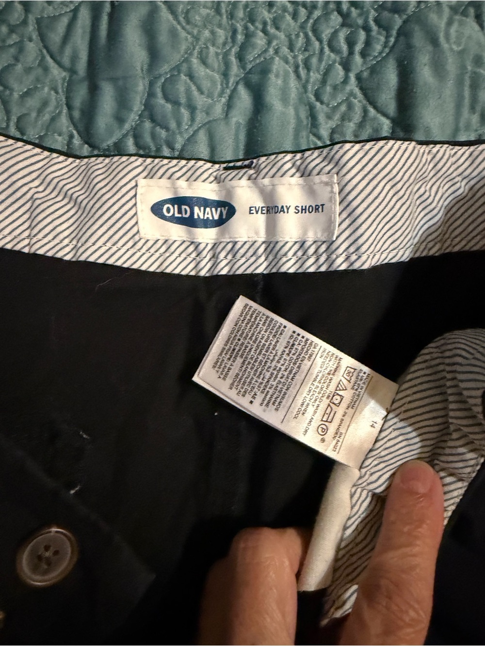 Old Navy -  Navy Shorts with Navy & White Striped Waistband